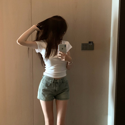 ショートパンツ ウォッシングデニムショートパンツ LIGHT DENIM
