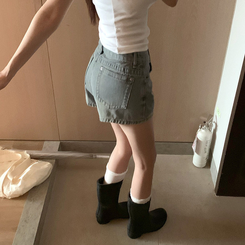 ショートパンツ ウォッシングデニムショートパンツ LIGHT DENIM