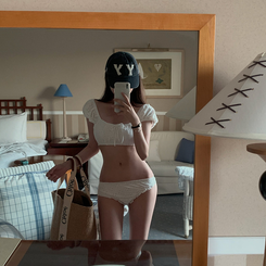 ビキニ パンチングオフショルダービキニ IVORY