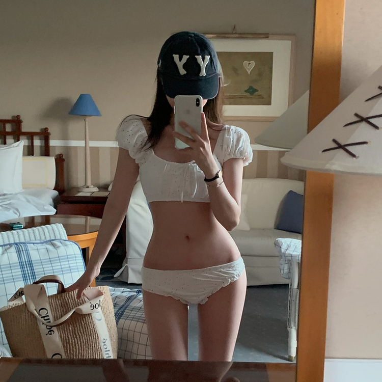パンチングオフショルダービキニ IVORY