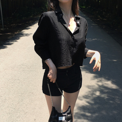 ショートパンツ 3分丈ショートパンツ BLACK