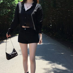 ショートパンツ 3分丈ショートパンツ BLACK