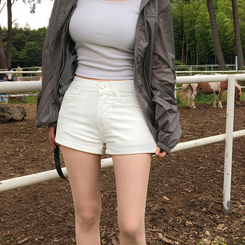 ショートパンツ 3分丈ショートパンツ IVORY
