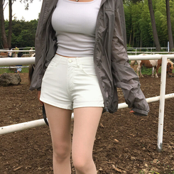 ショートパンツ 3分丈ショートパンツ IVORY