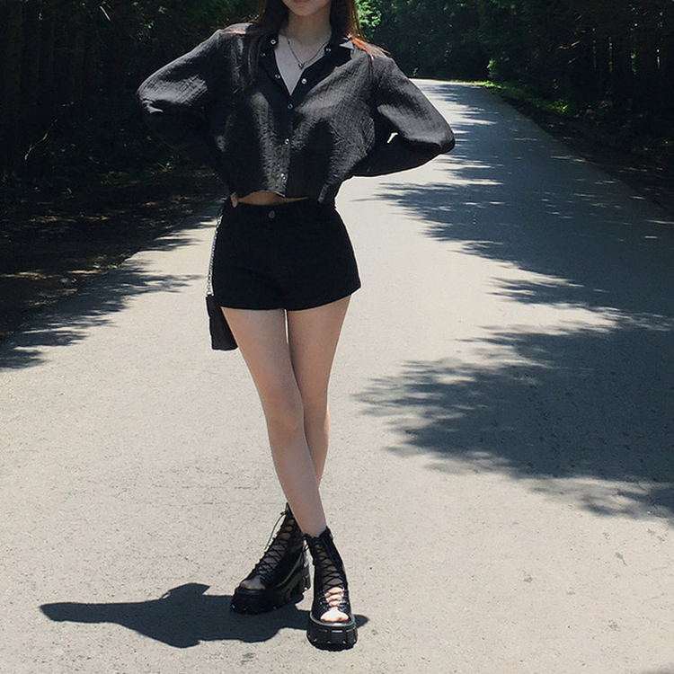 3分丈ショートパンツ BLACK