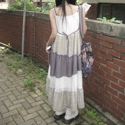 ロングワンピース リボンモリロングワンピース BEIGE