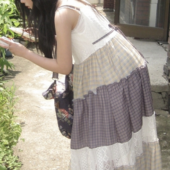 ロングワンピース リボンモリロングワンピース BEIGE