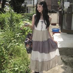 ロングワンピース リボンモリロングワンピース BEIGE