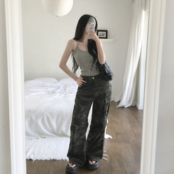 ミリタリーカーゴピンタックパンツ CAMO