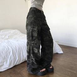 ミリタリーカーゴピンタックパンツ CAMO