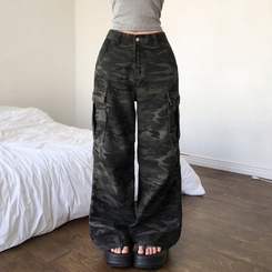 ミリタリーカーゴピンタックパンツ CAMO