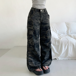 ミリタリーカーゴピンタックパンツ CAMO