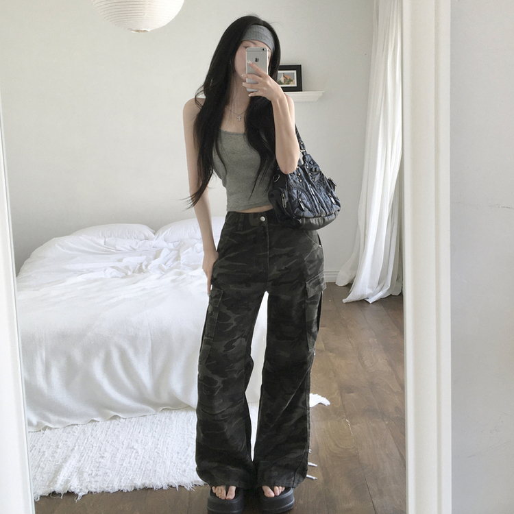 ミリタリーカーゴピンタックパンツ CAMO
