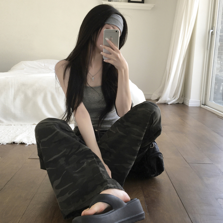 ミリタリーカーゴピンタックパンツ CAMO