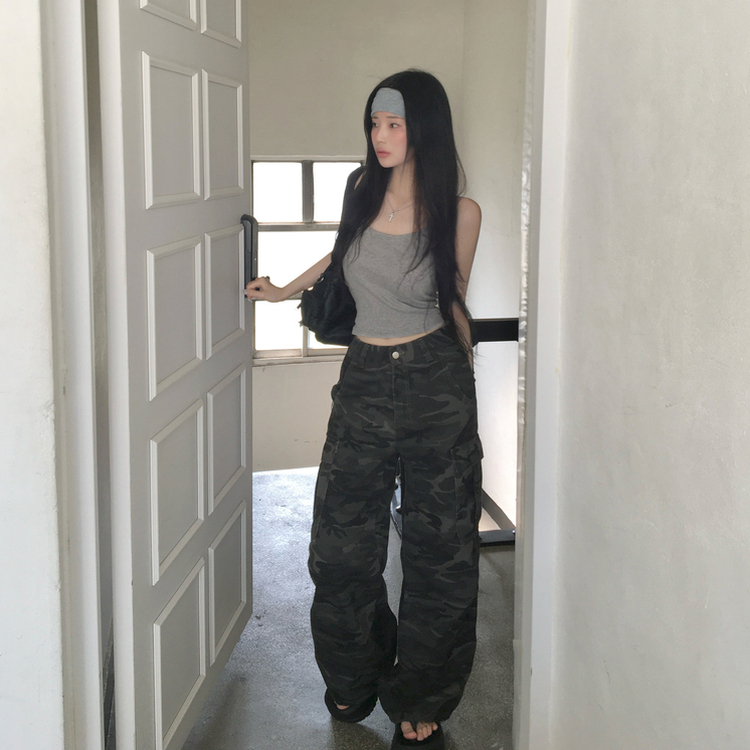 ミリタリーカーゴピンタックパンツ CAMO