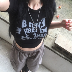 半袖Tシャツ ユニークレタリング半袖Tシャツ BLACK