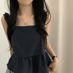 ノースリーブ ラブリーリボンシャーリングキャミソール NAVY