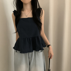 ノースリーブ ラブリーリボンシャーリングキャミソール NAVY