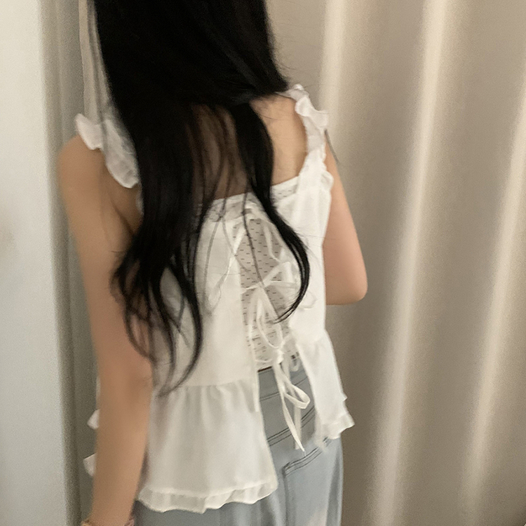 ラブリーリボンシャーリングキャミソール WHITE