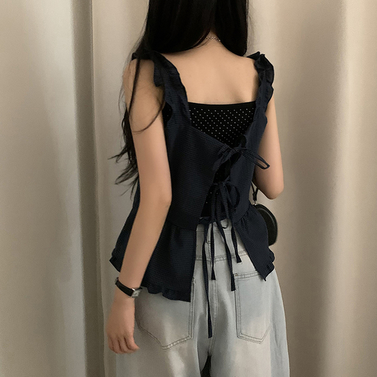 ラブリーリボンシャーリングキャミソール NAVY