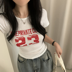 半袖Tシャツ Y2Kラウンドレタリング半袖Tシャツ IVORY