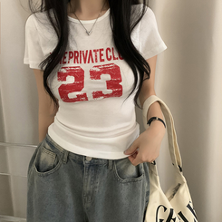 半袖Tシャツ Y2Kラウンドレタリング半袖Tシャツ IVORY