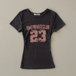 半袖Tシャツ Y2Kラウンドレタリング半袖Tシャツ