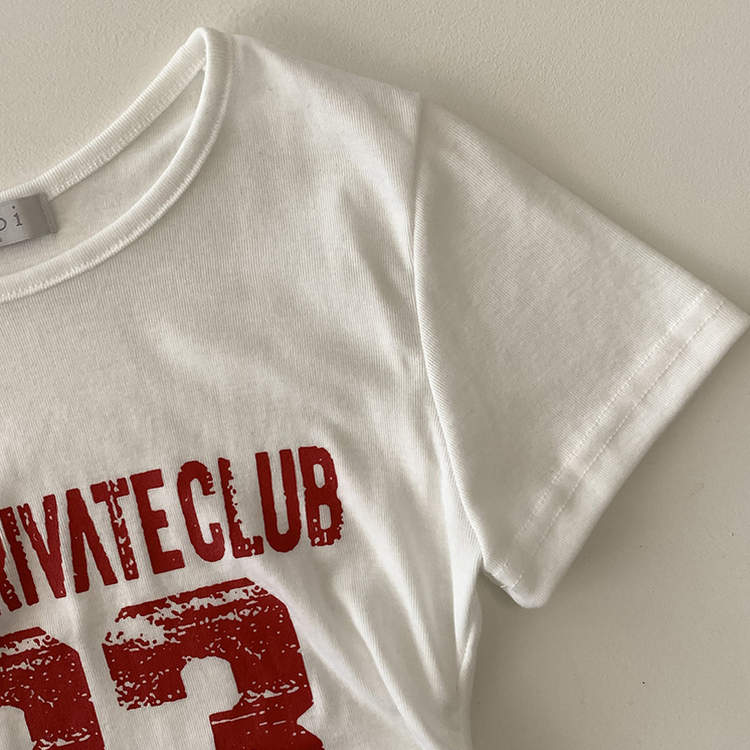 Y2Kラウンドレタリング半袖Tシャツ