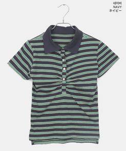 ストライプシャーリング半袖Tシャツ