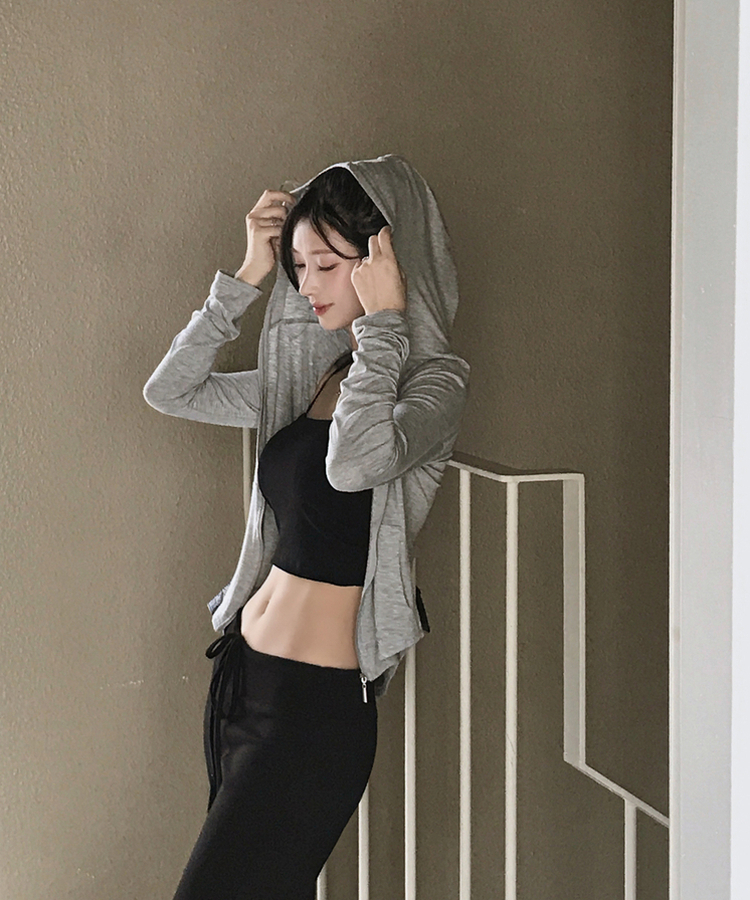 スリムフードジップアップ GREY