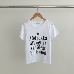 半袖Tシャツ レタリングUネック半袖Tシャツ