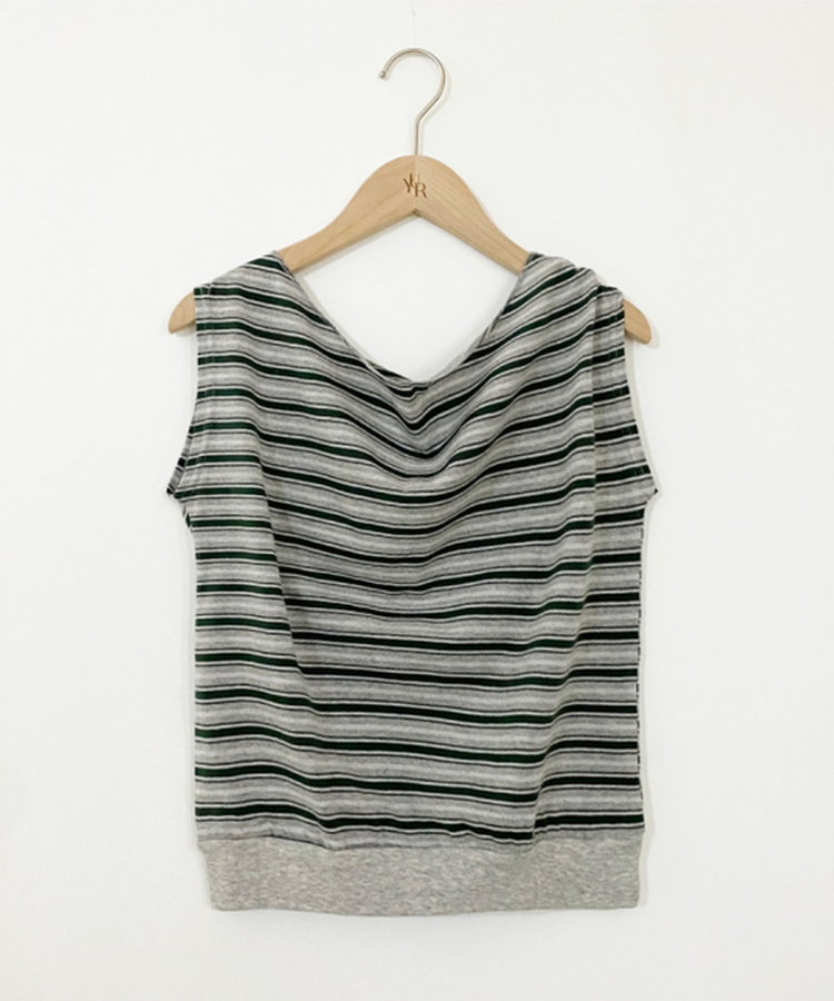 ストライプオフ半袖Tシャツ