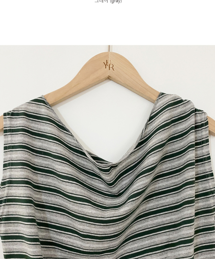 ストライプオフ半袖Tシャツ