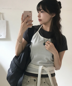 ノースリーブ ホールターラップトップ IVORY
