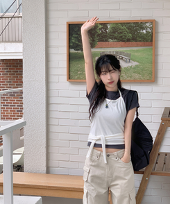 ノースリーブ ホールターラップトップ IVORY