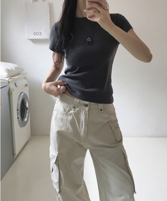 半袖Tシャツ レタリング半袖Tシャツ CHARCOAL