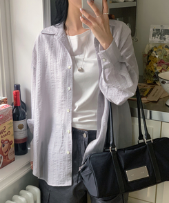 シャツ サンドストライプシャツ GREY