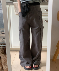 コットンパンツ ポケットカーゴパンツ KHAKI