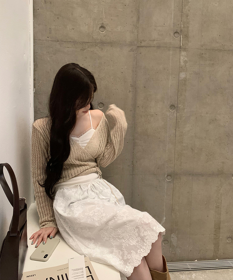 ローズレーススカート WHITE