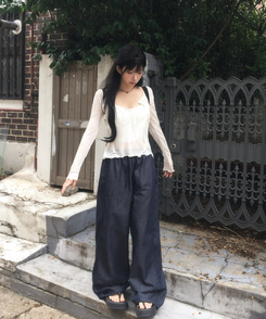 ワイド 【丈別】サマーワイドバンディングパンツ DEEP DENIM