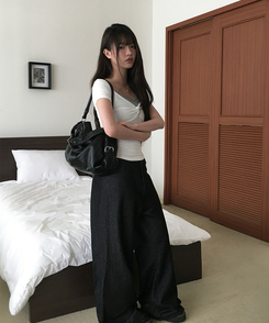 半袖Tシャツ シャーリングスリムクロップ半袖Tシャツ IVORY