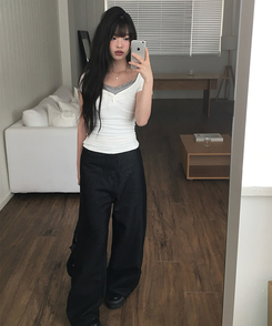 半袖Tシャツ シャーリングスリムクロップ半袖Tシャツ IVORY