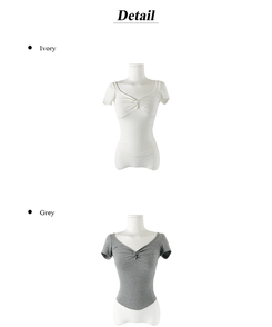 半袖Tシャツ シャーリングスリムクロップ半袖Tシャツ