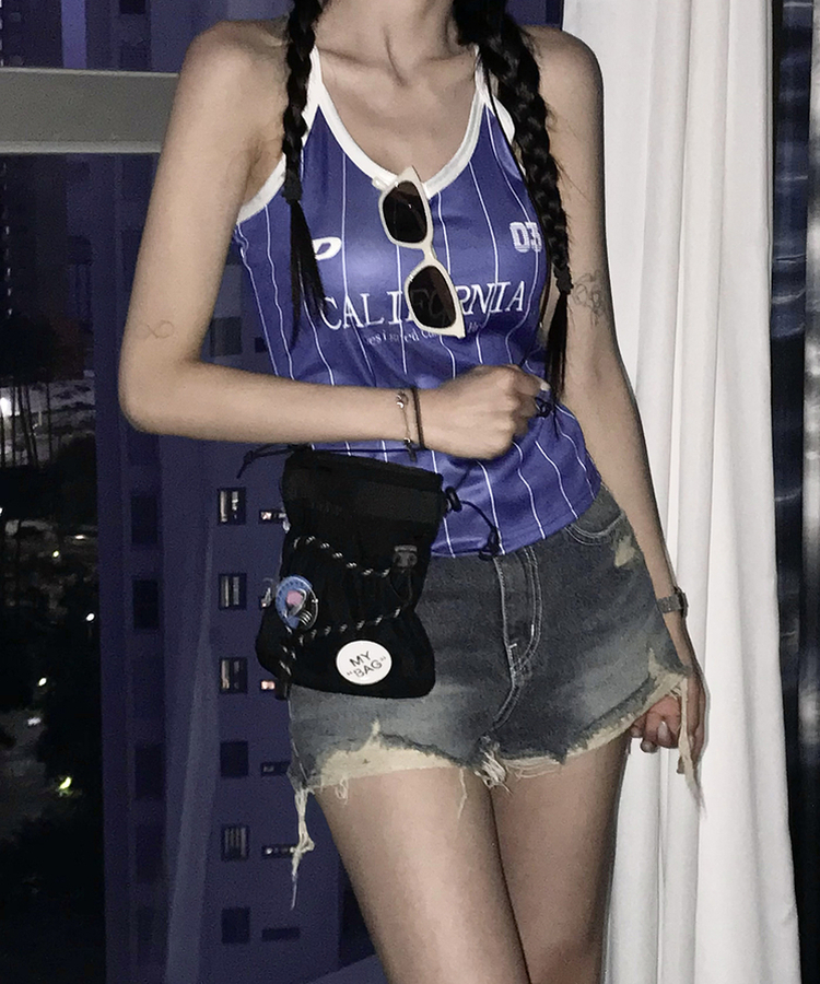 ダメージデニムショートパンツ BLACK DENIM