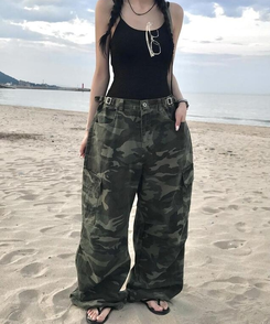 ワイド ミリタリーストリングパンツ KHAKI