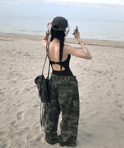 ワイド ミリタリーストリングパンツ KHAKI