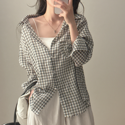 シャツ チェックベーシックシャツ IVORY