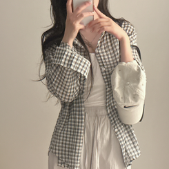 シャツ チェックベーシックシャツ IVORY