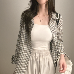 シャツ チェックベーシックシャツ IVORY