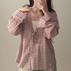 シャツ チェックベーシックシャツ PINK